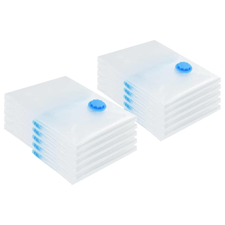 VidaXL Aufbewahrungsbeutel mit Aufbewahrung 10 Stück transparent und blau 70 x 50 cm