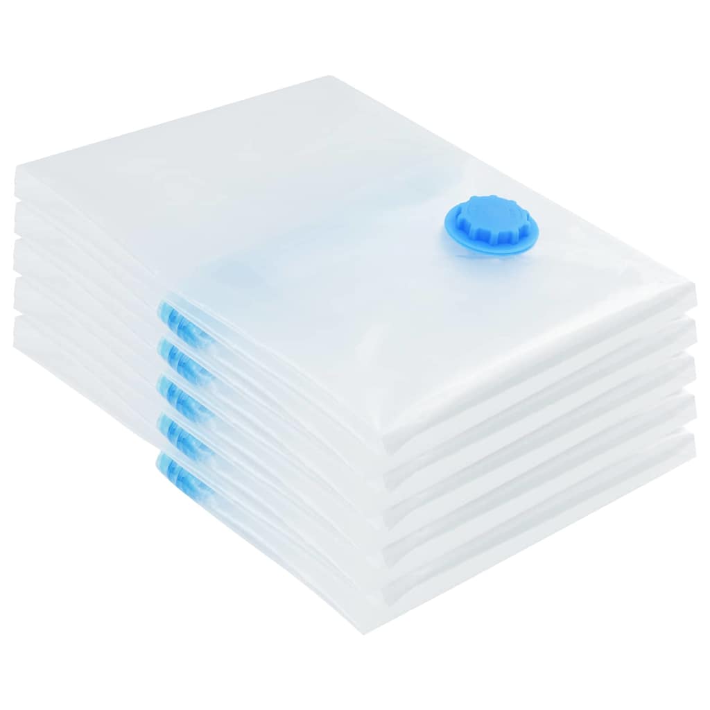 VidaXL Aufbewahrungsbeutel mit Stauraum 5 Stück transparent und blau 80 x 60 cm