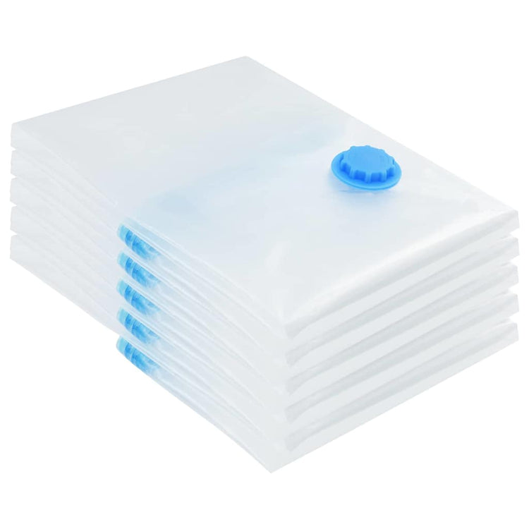 VidaXL Aufbewahrungsbeutel mit Stauraum 5 Stück transparent und blau 80 x 60 cm
