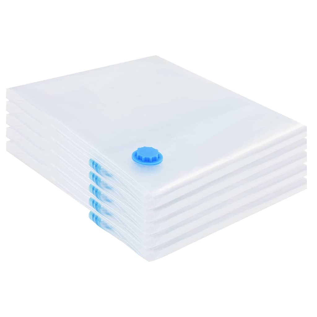 VidaXL Aufbewahrungsbeutel mit Aufbewahrung 5 Stück transparent und blau 120 x 70 cm