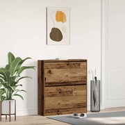 Vidaxx Schuhschrank mit Regal Altholz 80 x 21 x 87,5 cm verarbeitetes Holz - afbeelding 1