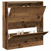 Vidaxx Schuhschrank mit Regal Altholz 80 x 21 x 87,5 cm verarbeitetes Holz - afbeelding 3