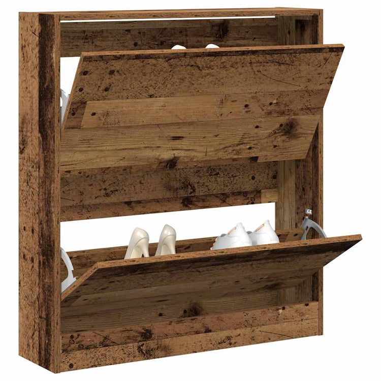 Vidaxx Schuhschrank mit Regal Altholz 80 x 21 x 87,5 cm verarbeitetes Holz