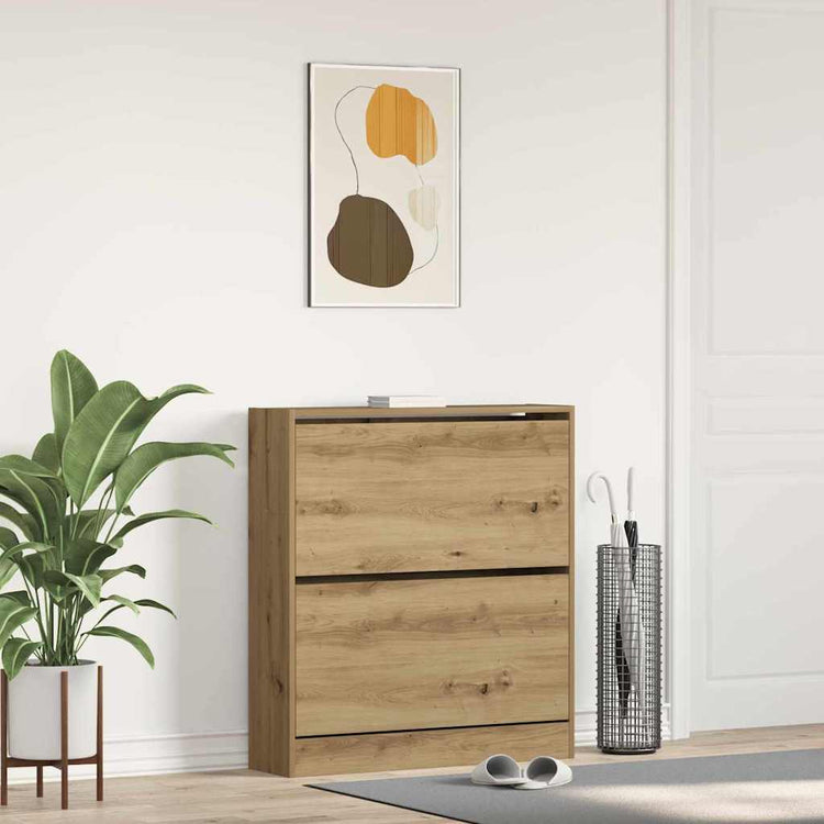 Vidaxx Schuhschrank Räuchereiche 80 x 21 x 87,5 cm verarbeitetes Holz