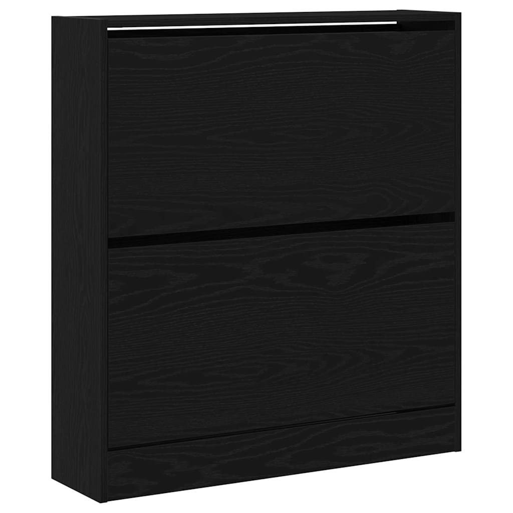 VidaXL Schuhschrank schwarze Eiche 80 x 21 x 87,5 cm Holzwerkstoff
