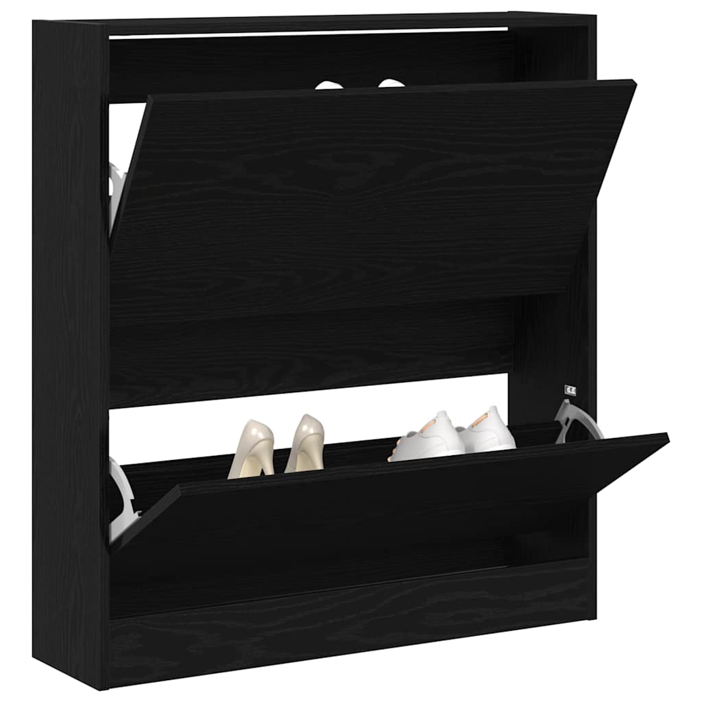 VidaXL Schuhschrank schwarze Eiche 80 x 21 x 87,5 cm Holzwerkstoff