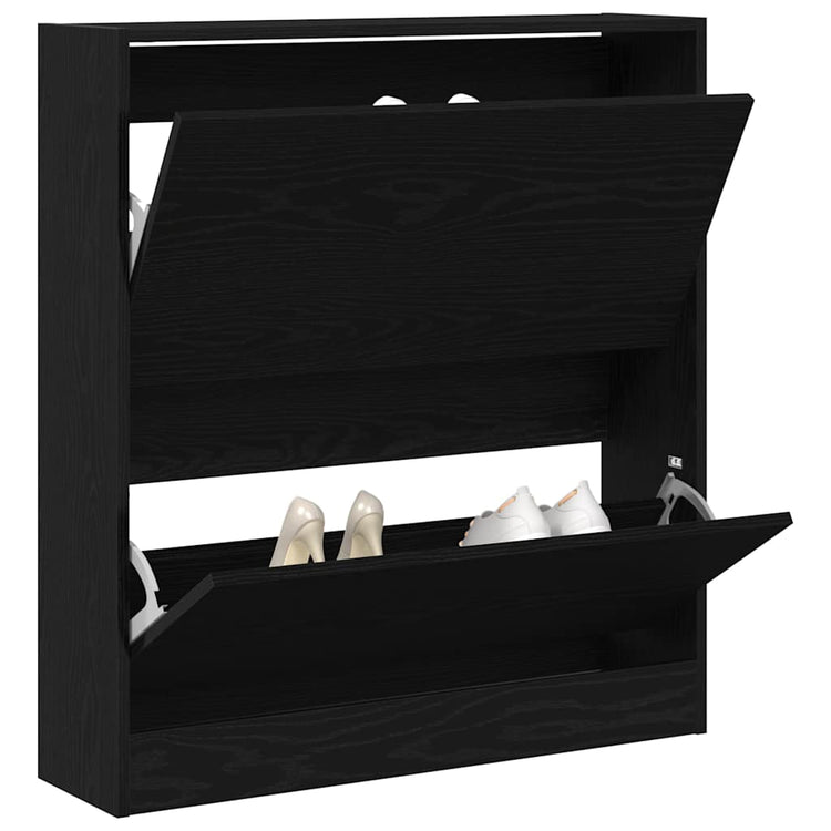 VidaXL Schuhschrank schwarze Eiche 80 x 21 x 87,5 cm Holzwerkstoff