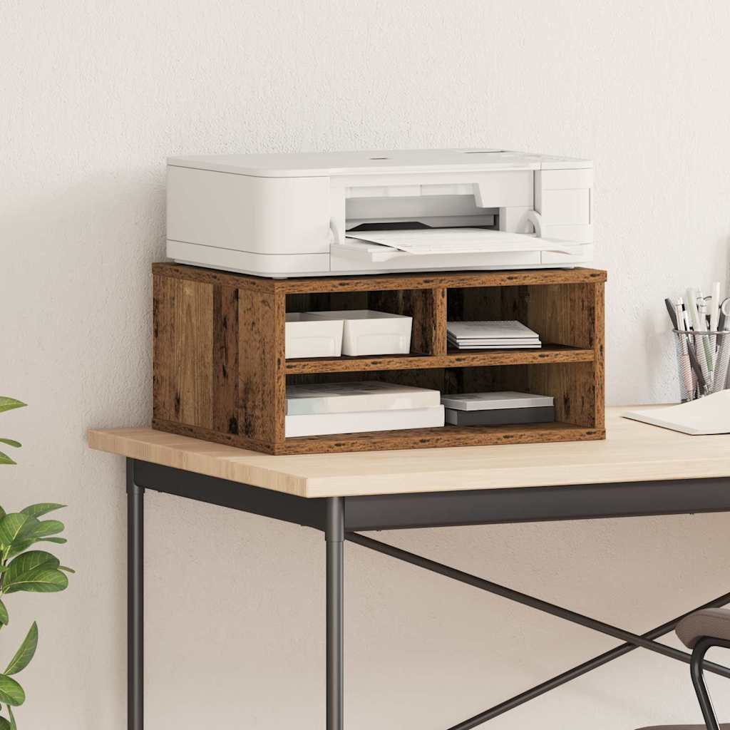 Vidaxxl Druckerständer mit Aufbewahrung Altholz 49 x 40 x 22,5 cm verarbeitetes Holz