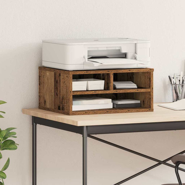 Vidaxxl Druckerständer mit Aufbewahrung Altholz 49 x 40 x 22,5 cm verarbeitetes Holz