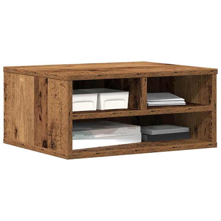 Vidaxxl Druckerständer mit Aufbewahrung Altholz 49 x 40 x 22,5 cm verarbeitetes Holz