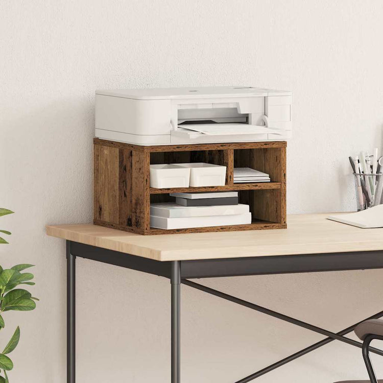 Vidaxxl Druckerständer mit Ablage aus Altholz 40 x 32 x 22,5 cm verarbeitetes Holz