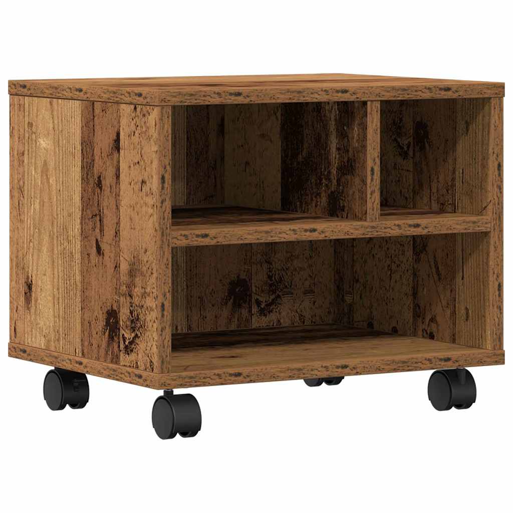Vidaxxl Druckerständer mit Aufbewahrung Altholz 41 x 32 x 33,5 cm verarbeitetes Holz