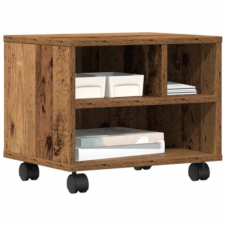 Vidaxxl Druckerständer mit Aufbewahrung Altholz 41 x 32 x 33,5 cm verarbeitetes Holz