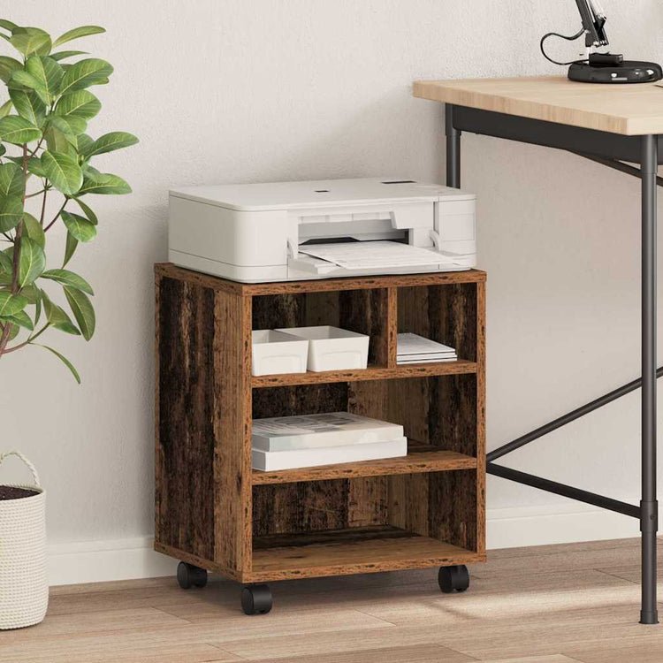 Vidaxxl Druckerständer mit Ablage aus Altholz 41 x 32 x 48 cm verarbeitetes Holz