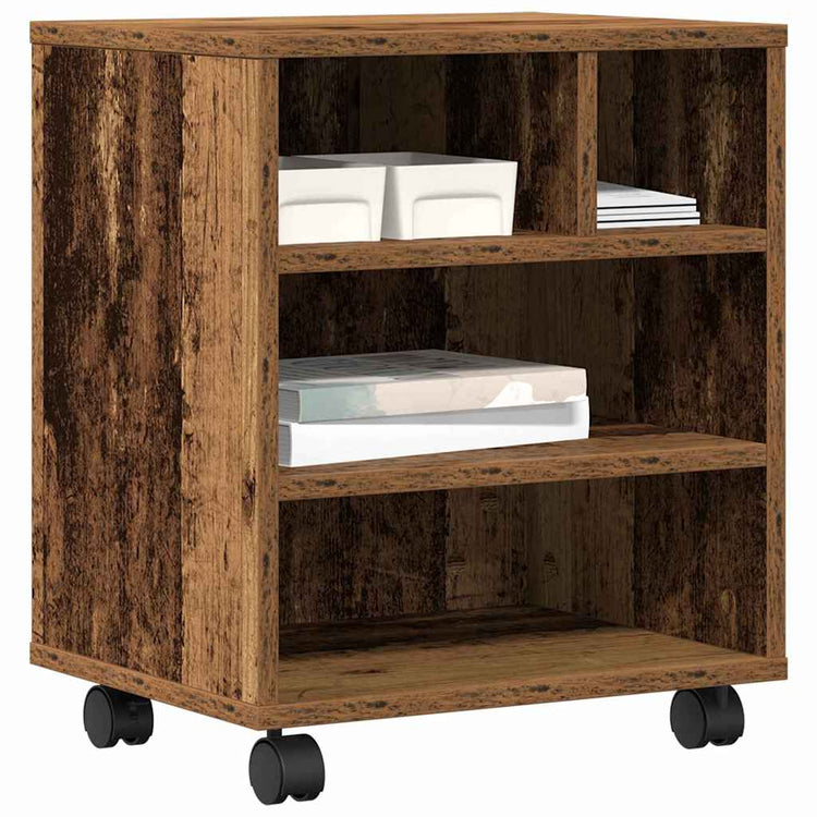Vidaxxl Druckerständer mit Ablage aus Altholz 41 x 32 x 48 cm verarbeitetes Holz