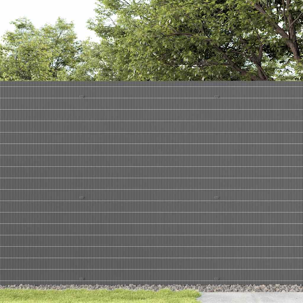 Vidaxx Gartenzaun doppelseitig grau 1,8x3 m PVC