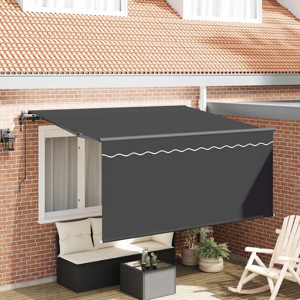 Vidaxl faltbarer Sonnenschirm gestreift anthrazit 300 x 200 cm Stoff