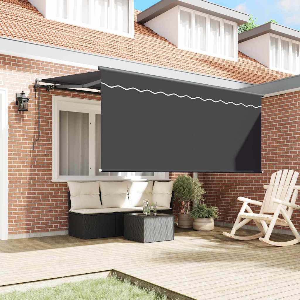 Vidaxl faltbarer Sonnenschirm gestreift anthrazit 300 x 200 cm Stoff