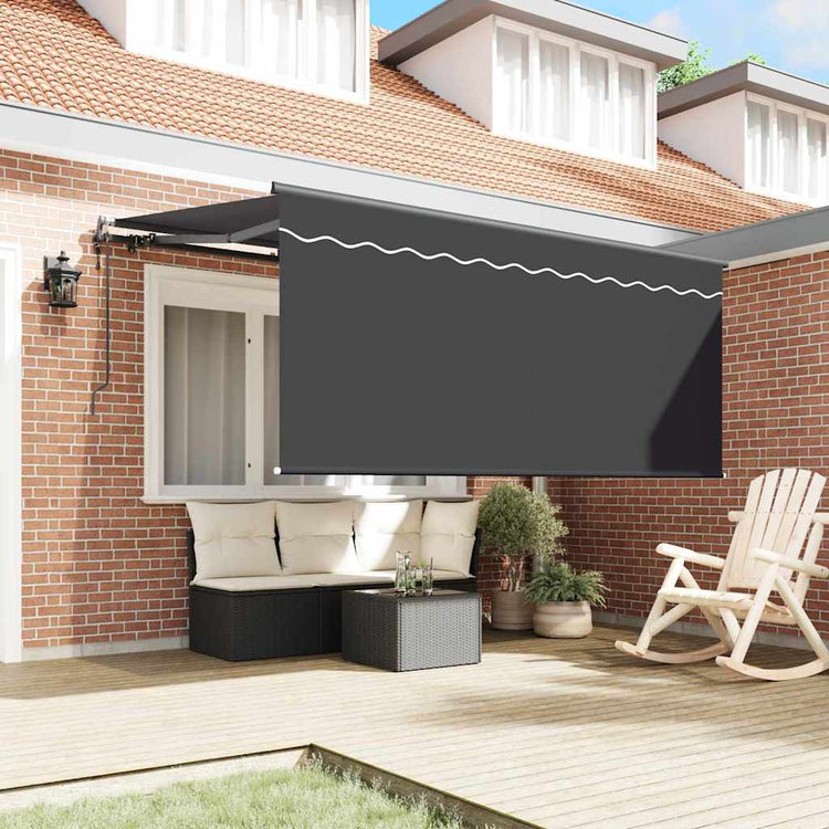 Vidaxl faltbarer Sonnenschirm gestreift anthrazit 300 x 200 cm Stoff
