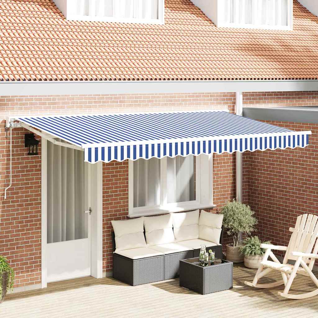 Vidaxx faltbarer Sonnenschirm blau und weiß 350 x 200 cm