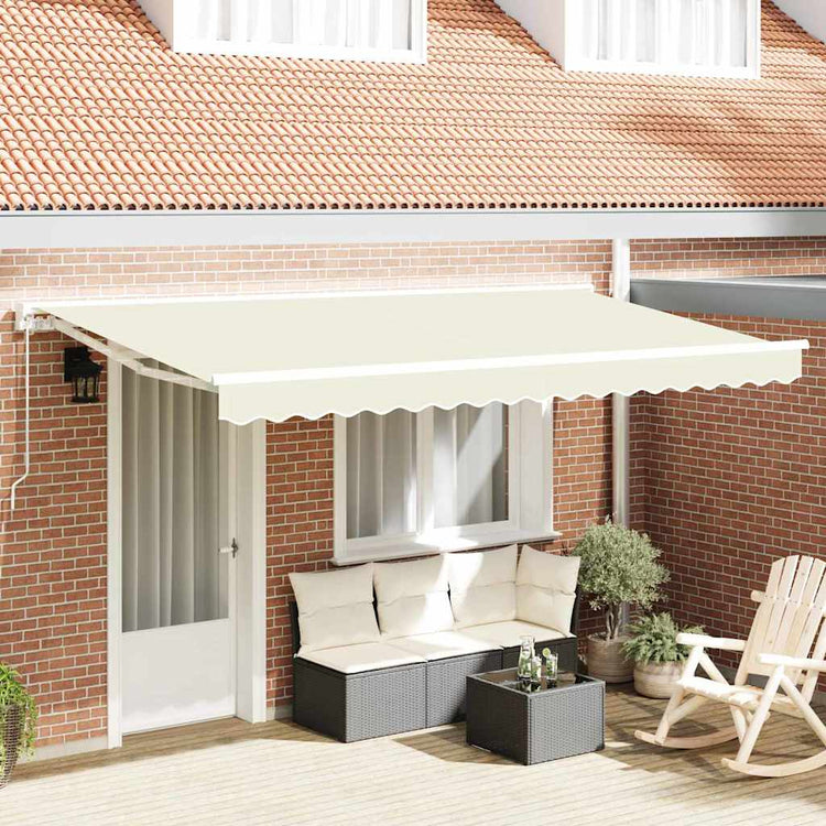 Vidaxx faltbarer Sonnenschirm Creme 350 x 200 cm Polyester und Metall