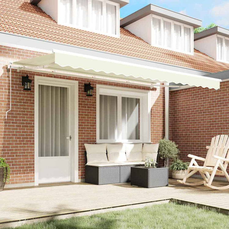 Vidaxx faltbarer Sonnenschirm Creme 350 x 200 cm Stoff