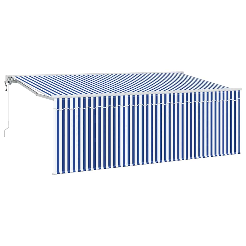 Vidaxx faltbarer Sonnenschirm gestreift blau 350 x 200 cm Stoff