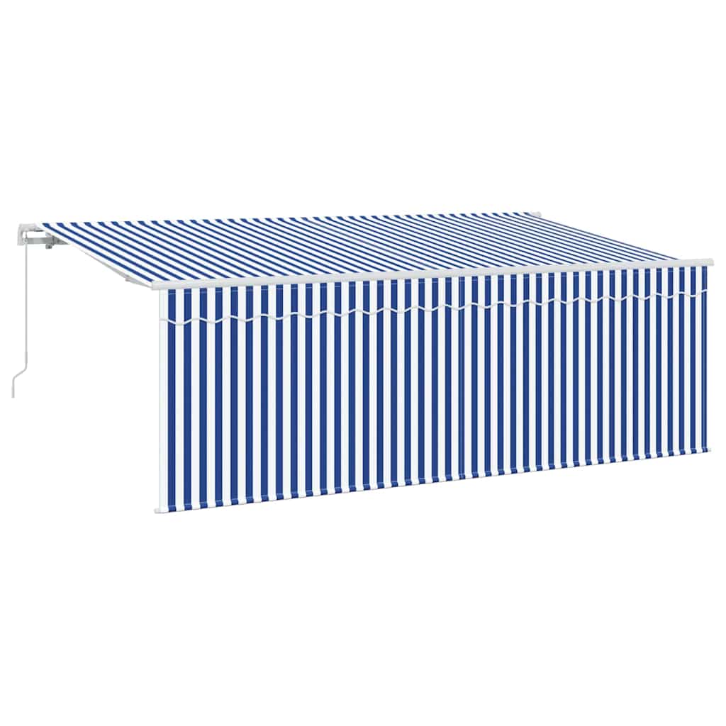 Vidaxx faltbarer Sonnenschirm gestreift blau 350 x 200 cm Stoff