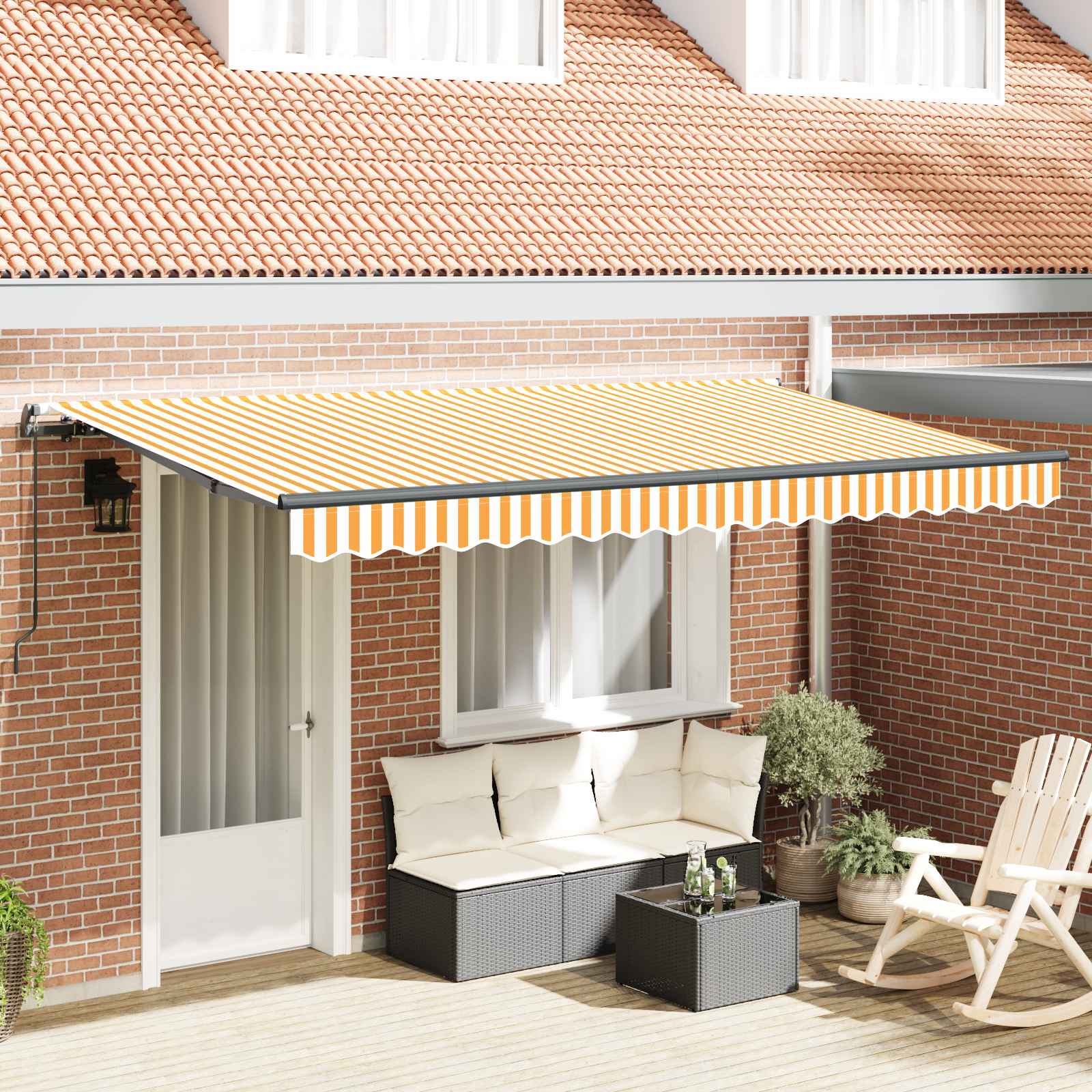Vidaxx faltbarer Sonnenschirm gelb 350 x 200 cm Stoff