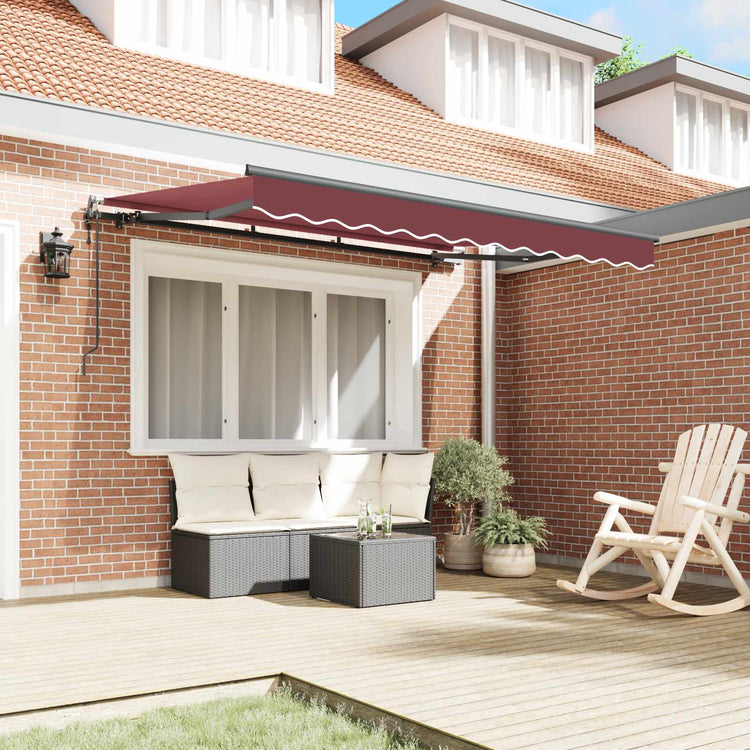 Vidaxx faltbarer Sonnenschirm Burgunderrot 350 x 200 x 165 cm Stoff