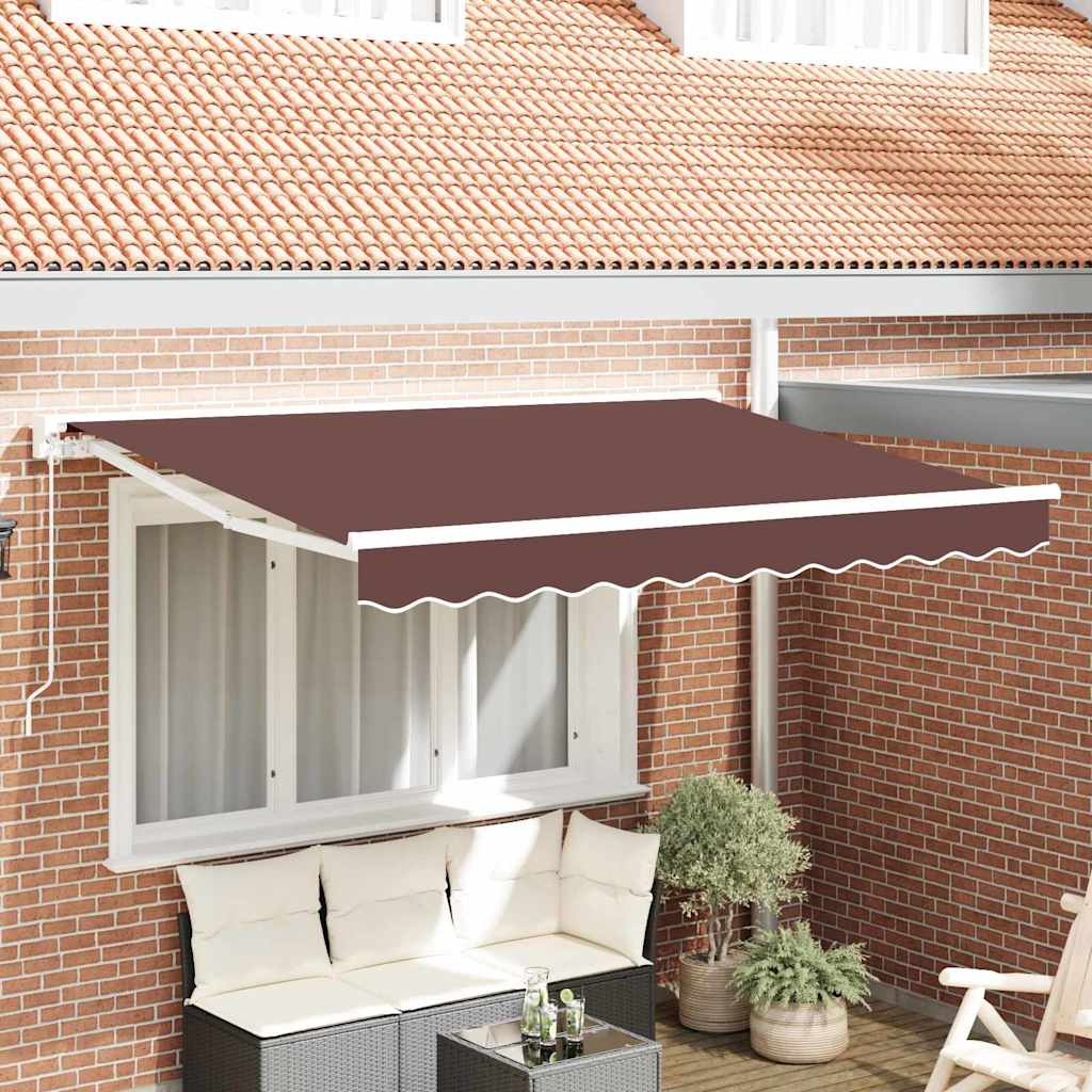 Vidaxx faltbarer Sonnenschirm braun 350 x 200 cm Polyester und Metall