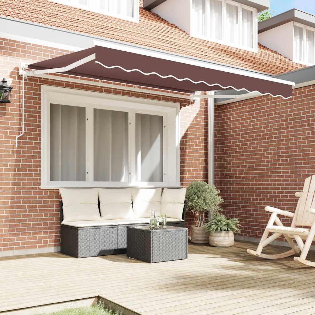 Vidaxx faltbarer Sonnenschirm braun 350 x 200 cm Polyester und Metall