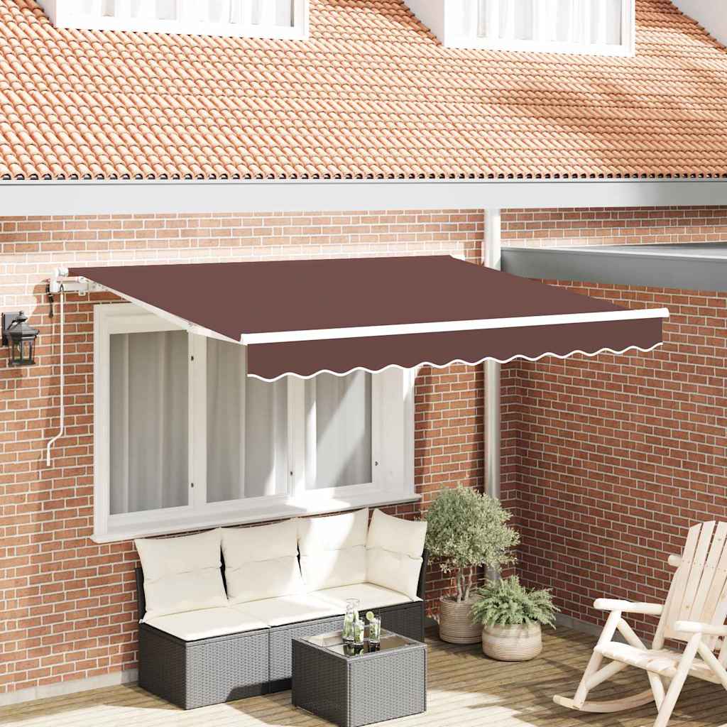 Vidaxx faltbarer Sonnenschirm braun 350 x 200 cm Stoff