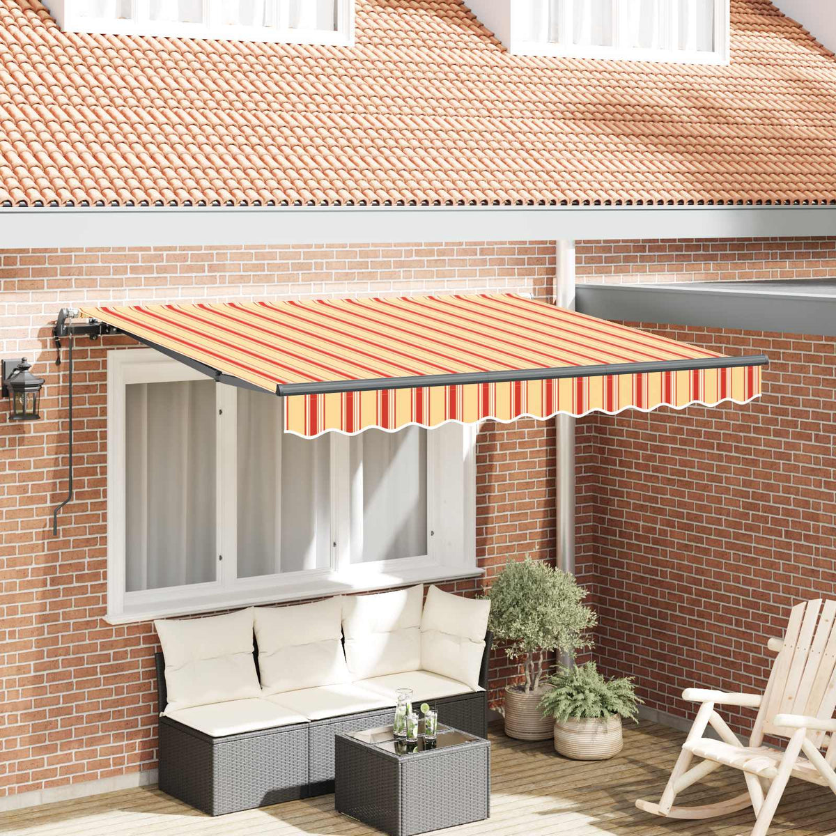 Vidaxx faltbarer Sonnenschirm gelb 350 x 200 cm Stoff
