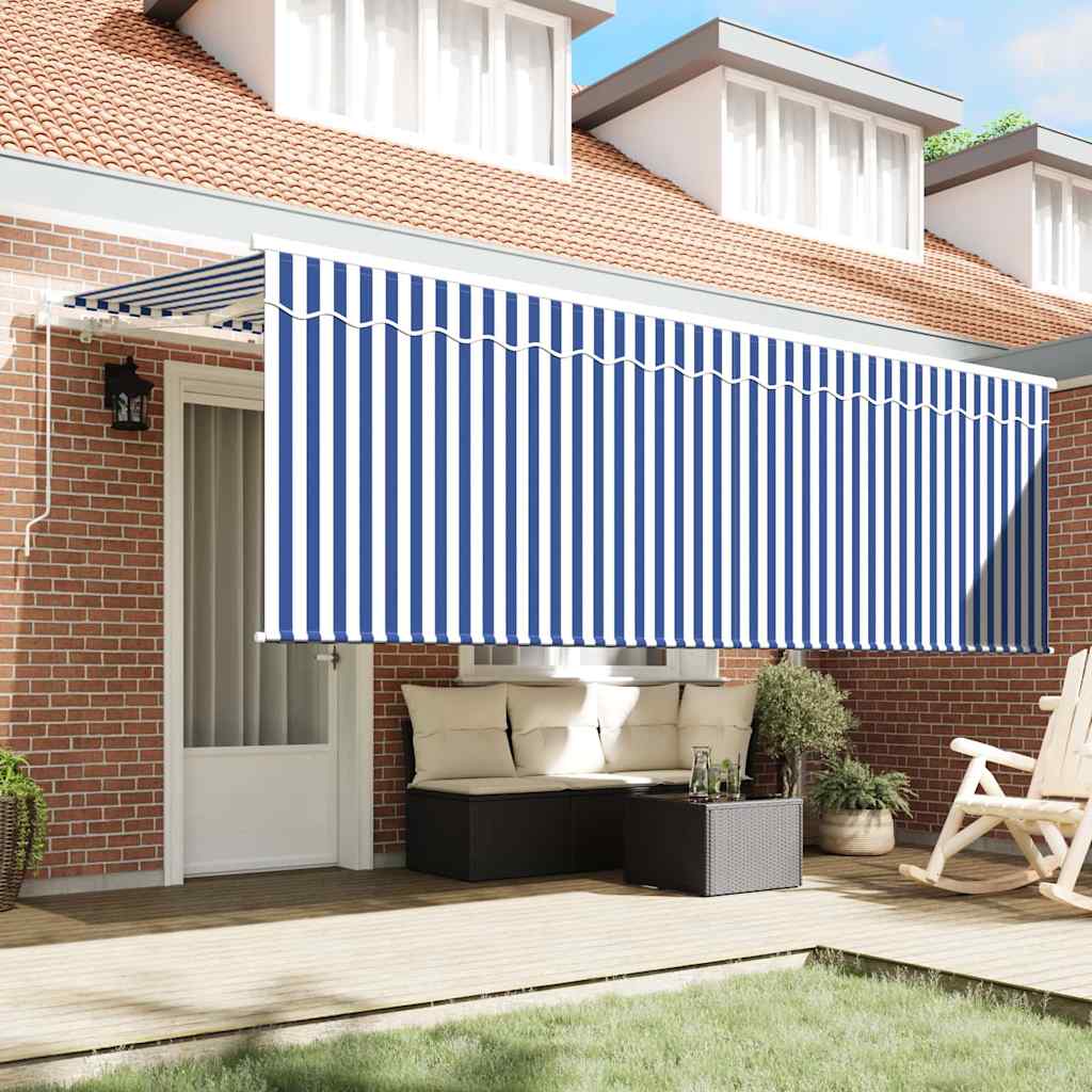 Vidaxx faltbarer Sonnenschirm blau und weiß 400 x 200 cm