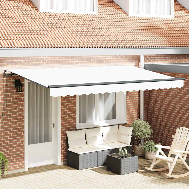 Vidaxx faltbarer Sonnenschirm weiß 400 x 200 cm Stoff