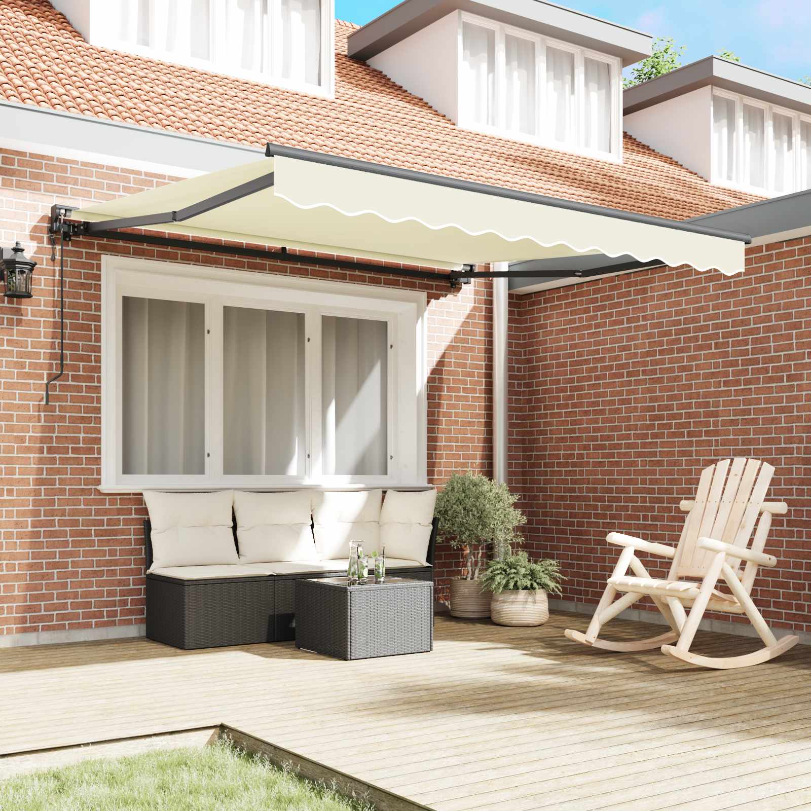 Vidaxx faltbarer Sonnenschirm Creme 300 x 250 cm Polyester und Metall