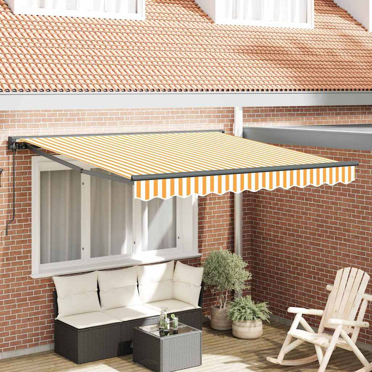 Vidaxx faltbarer Sonnenschirm gelb und weiß 300 x 250 cm