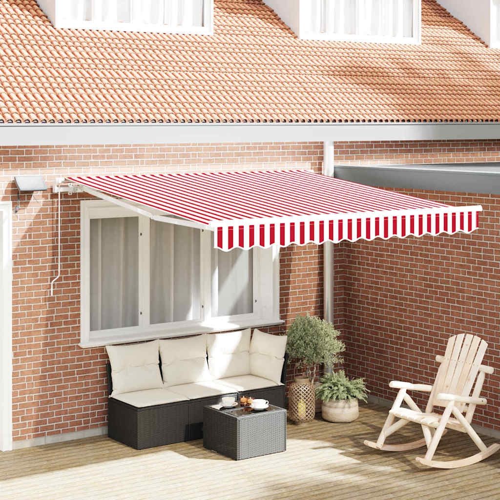 Vidaxx faltbarer Sonnenschirm rot und weiß 300 x 250 cm Stoff und Stahl