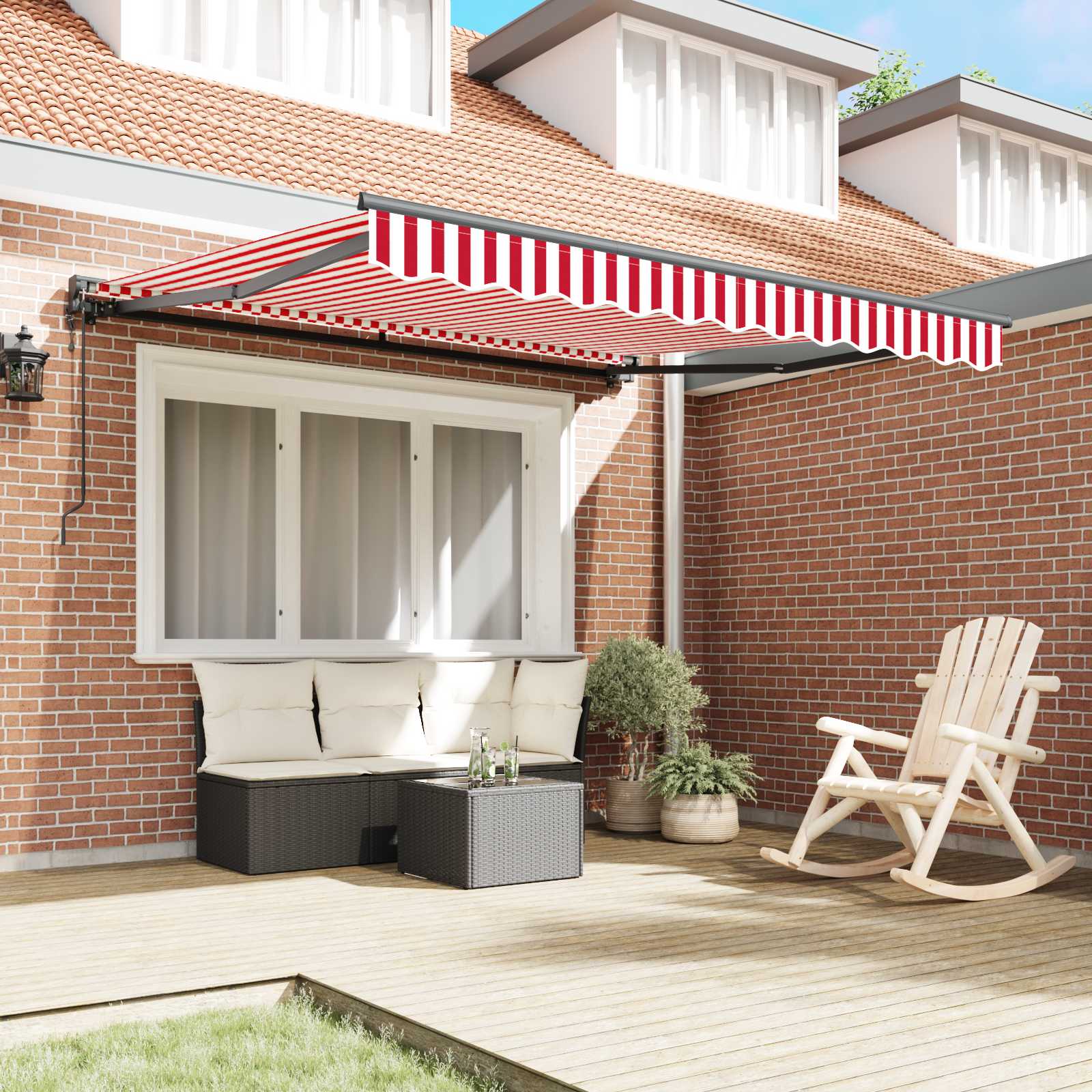 Vidaxx faltbarer Sonnenschirm rot und weiß 300 x 250 cm