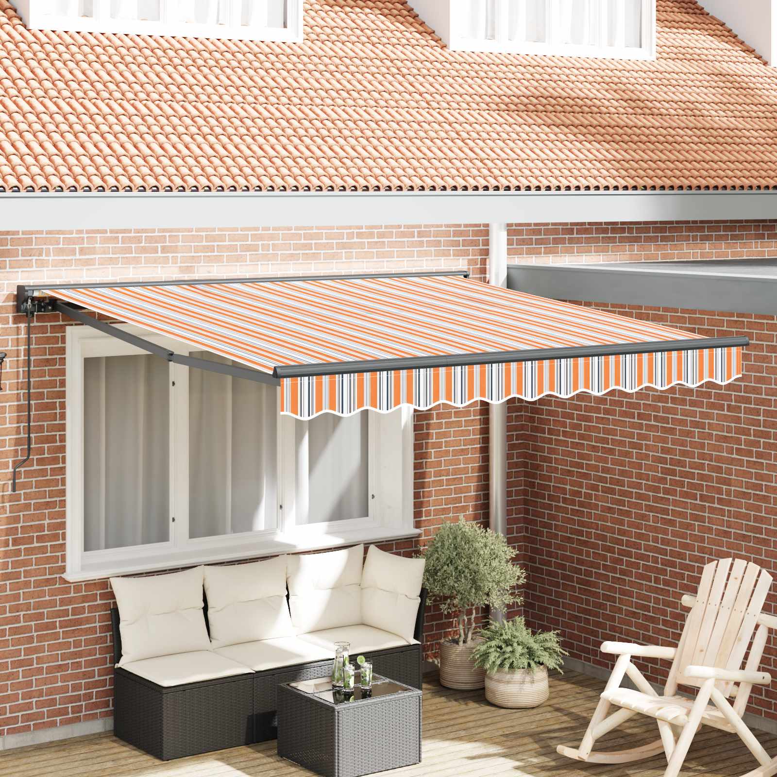 Vidaxx faltbarer Sonnenschirm Blau und Orange 300 x 250 cm