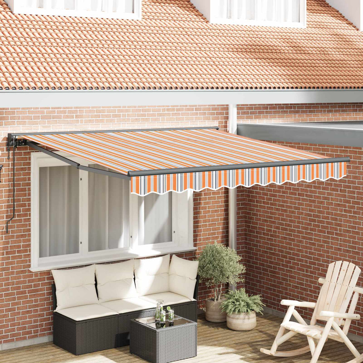 Vidaxx faltbarer Sonnenschirm Blau und Orange 300 x 250 cm