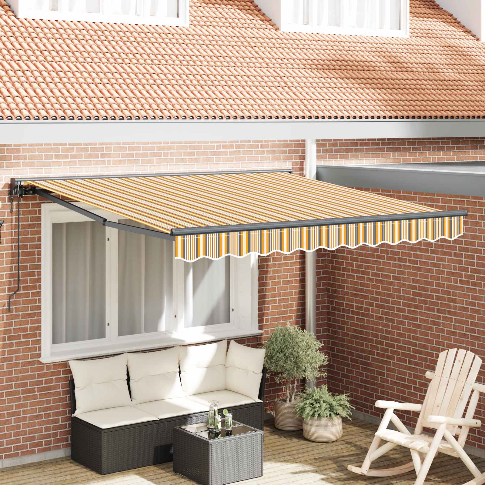 Vidaxx faltbarer Sonnenschirm Gelb und Grau 300 x 250 cm