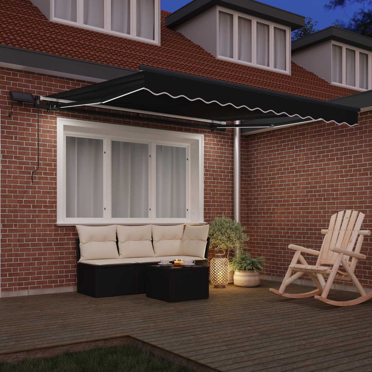 Vidaxx faltbarer Sonnenschirm schwarz 300 x 250 cm Stoff