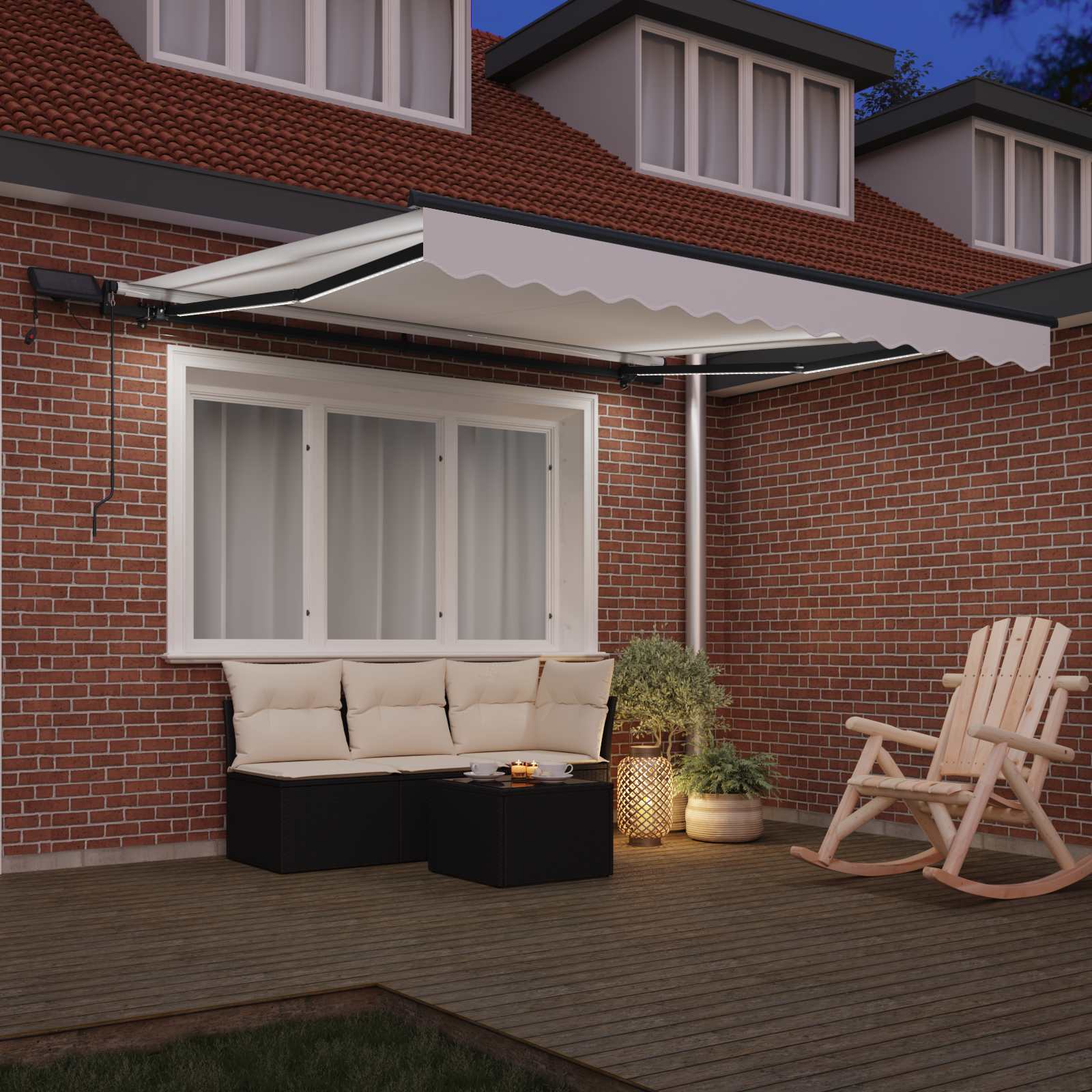 Vidaxx faltbarer Sonnenschirm weiß 300 x 250 cm Stoff
