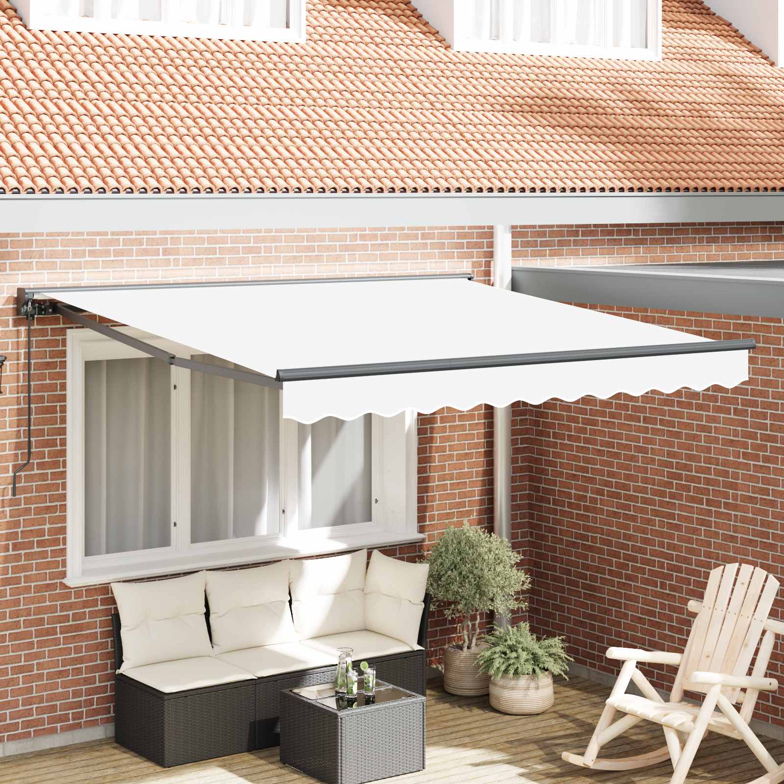 Vidaxx faltbarer Sonnenschirm weiß 300 x 250 cm Polyester und Metall