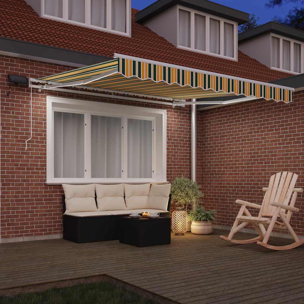 Vidaxx faltbarer Sonnenschirm grün und gelb 300 x 250 cm Stoff und Stahl