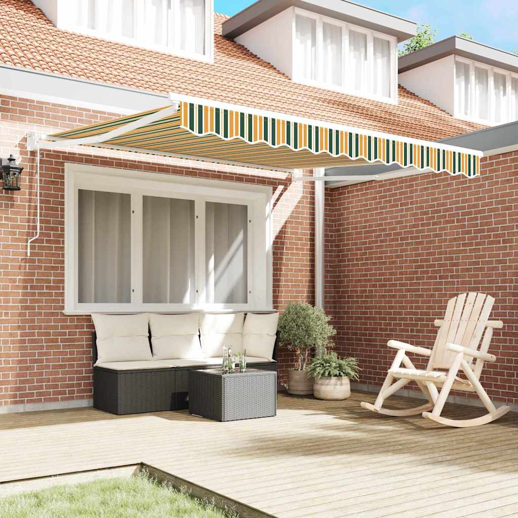 Vidaxx Markise grün und gelb 300 x 250 x 165 cm Polyester
