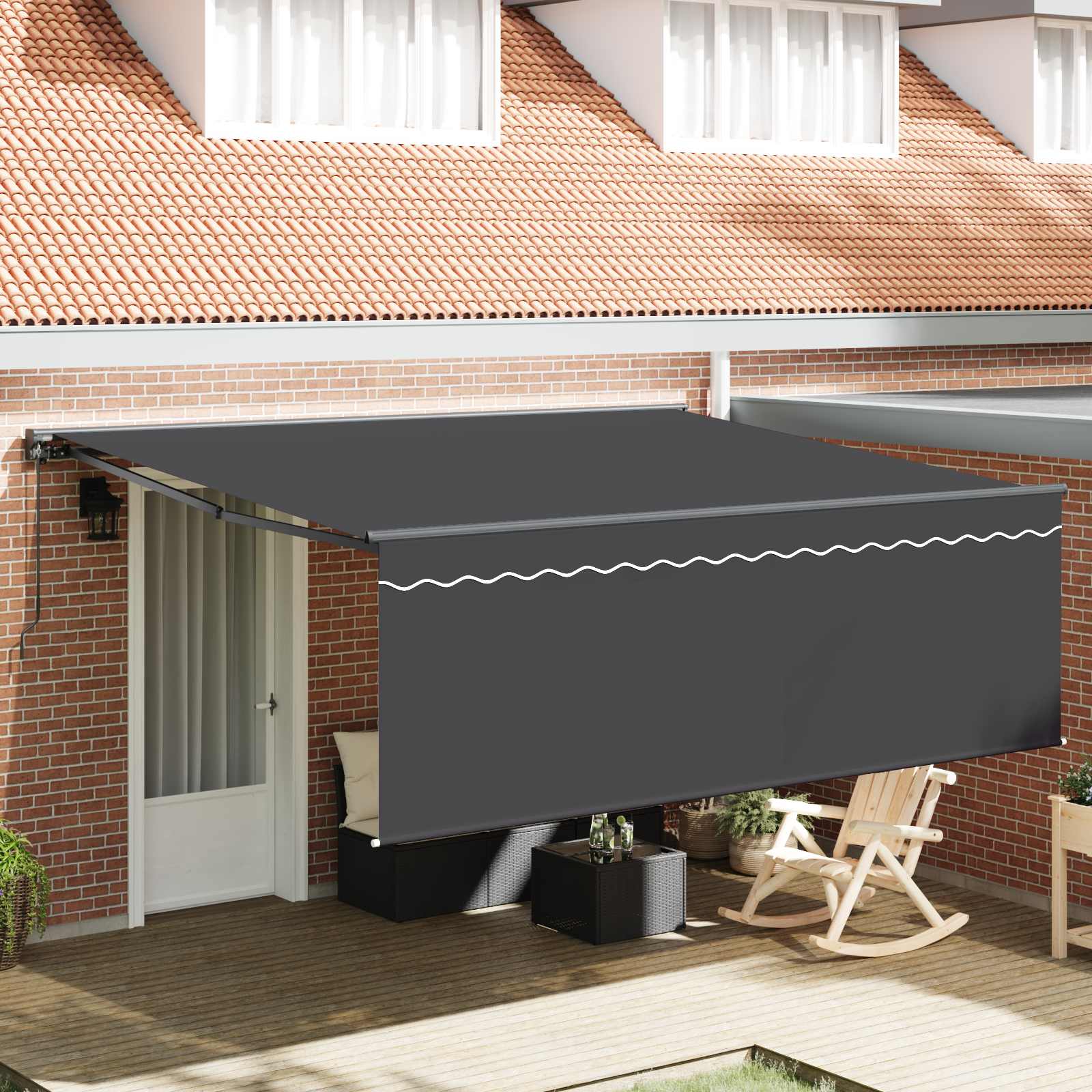 Vidaxx faltbarer Sonnenschirm gelb und weiß 350 x 250 cm