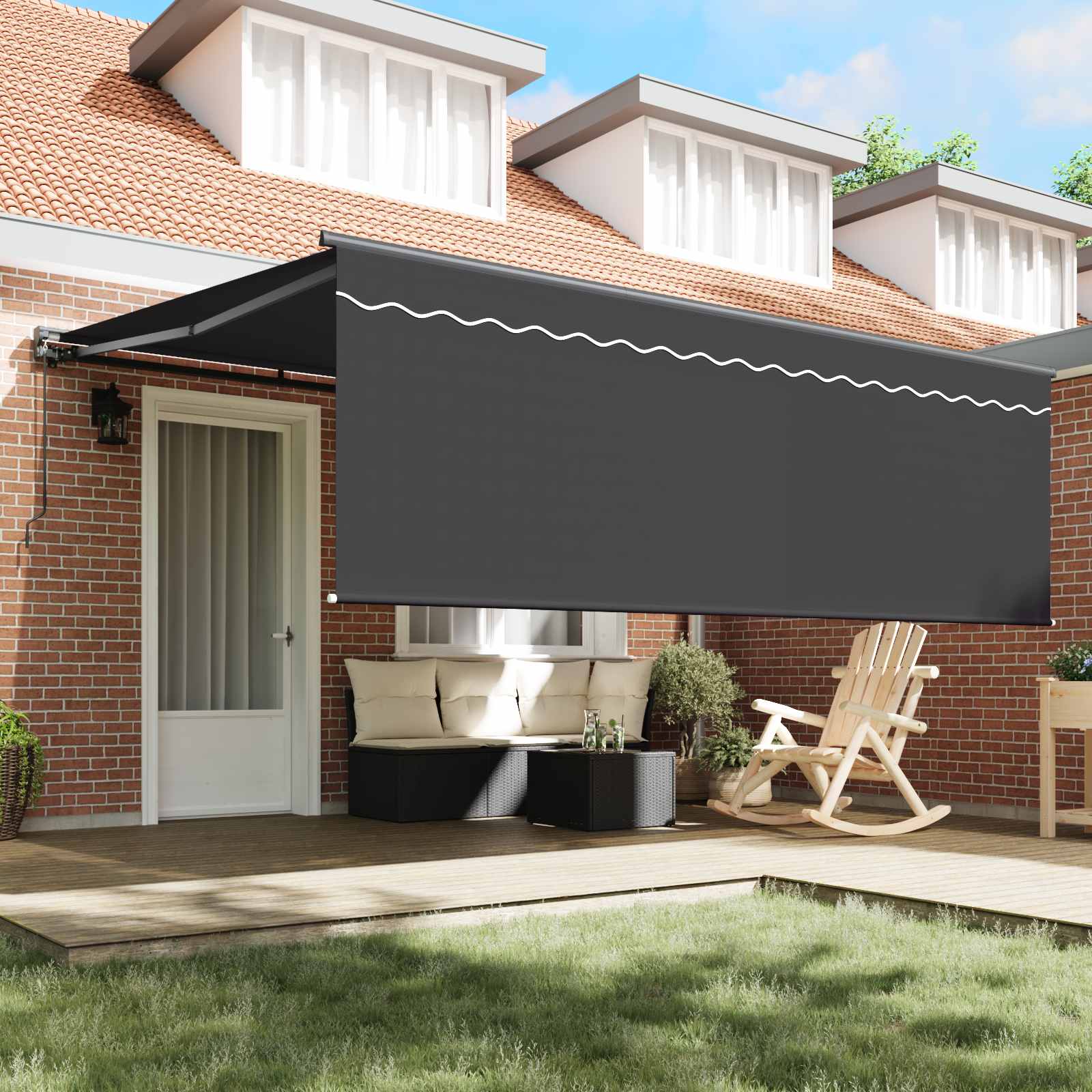Vidaxx faltbarer Sonnenschirm gelb und weiß 350 x 250 cm